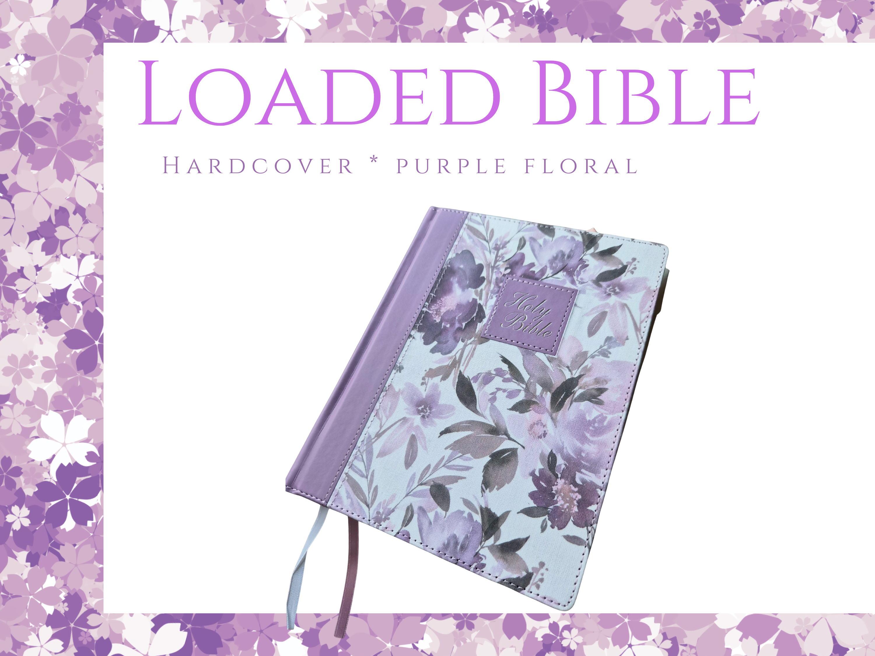 Purple Floral Loaded Journaling Bible | KJV | Tabs and PomPom Ribbon
