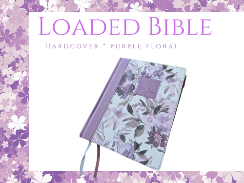 Purple Floral Loaded Journaling Bible | KJV | Tabs and PomPom Ribbon