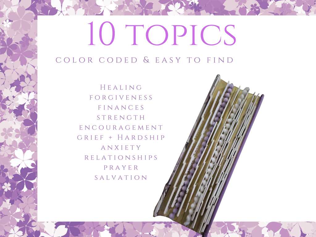 Purple Floral Loaded Journaling Bible | KJV | Tabs and PomPom Ribbon