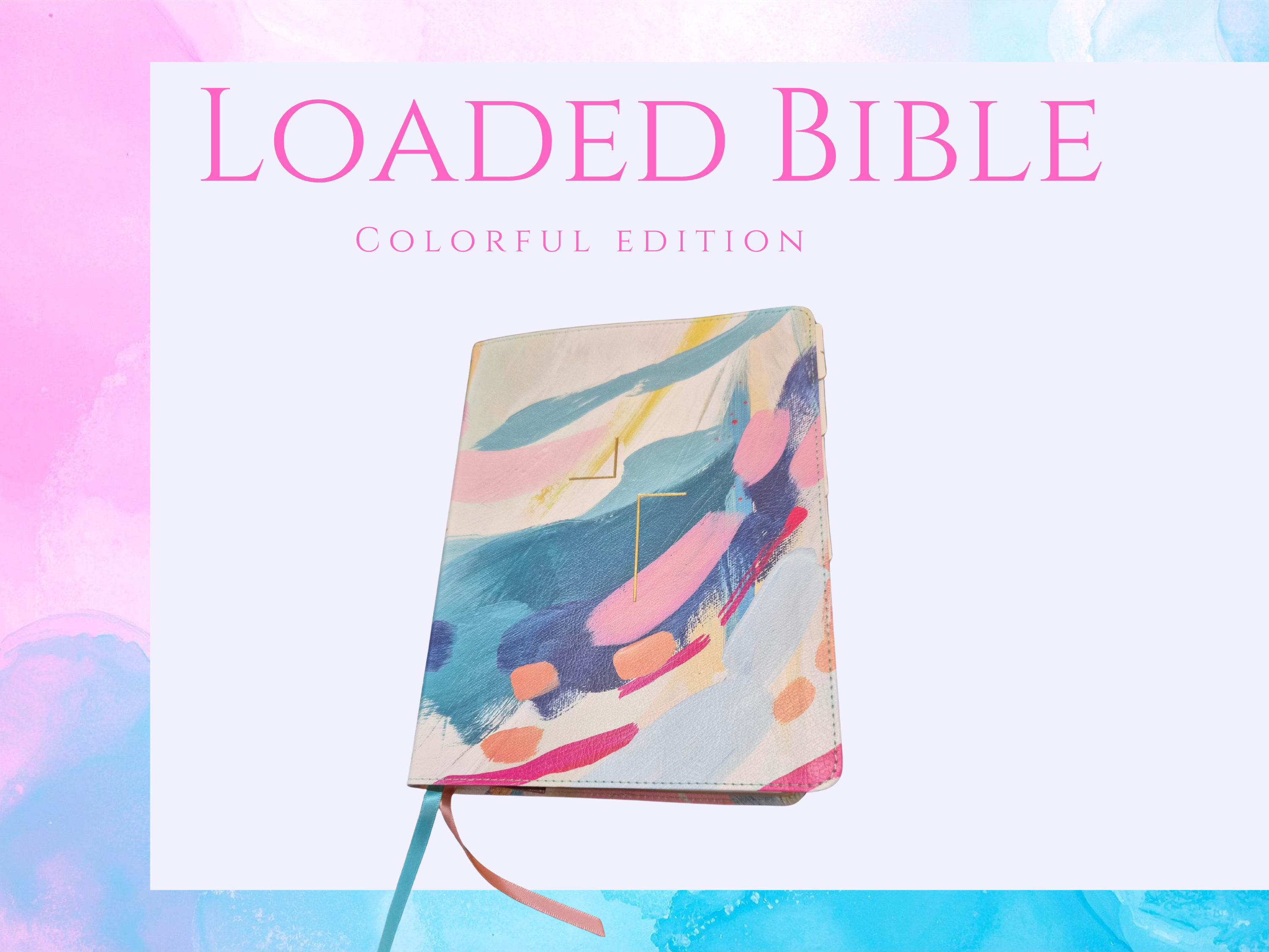 Womens "The Jesus Bible" NIV Loaded | Colorful Soft Cover with Tabs and pompom ribbon