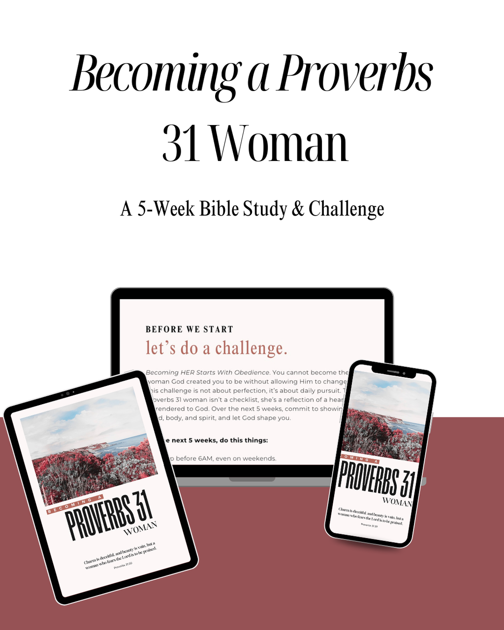 Proverbs 31 Woman: 5-Week Bible Study Challenge (Digital Download PDF) | Devotional Study for Women