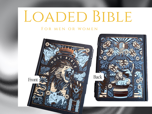 Black and Gold ESV Single Column Journaling Bible for Men or Women | Black and Gold Faux Leather Bible Tabs