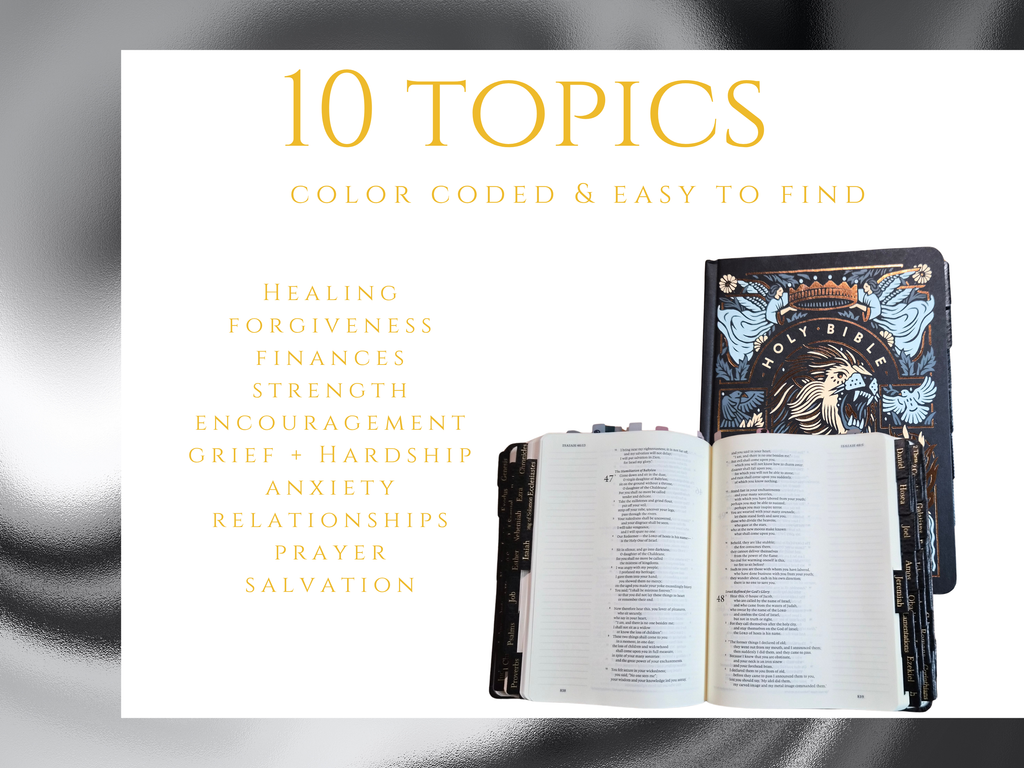 Black and Gold ESV Single Column Journaling Bible for Men or Women | Black and Gold Faux Leather Bible Tabs