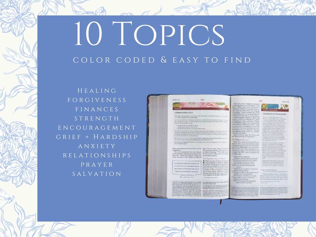 Women's NIV Study Bible - Loaded | Floral Hard Cover with Pink Tabs and Pompom Ribbon