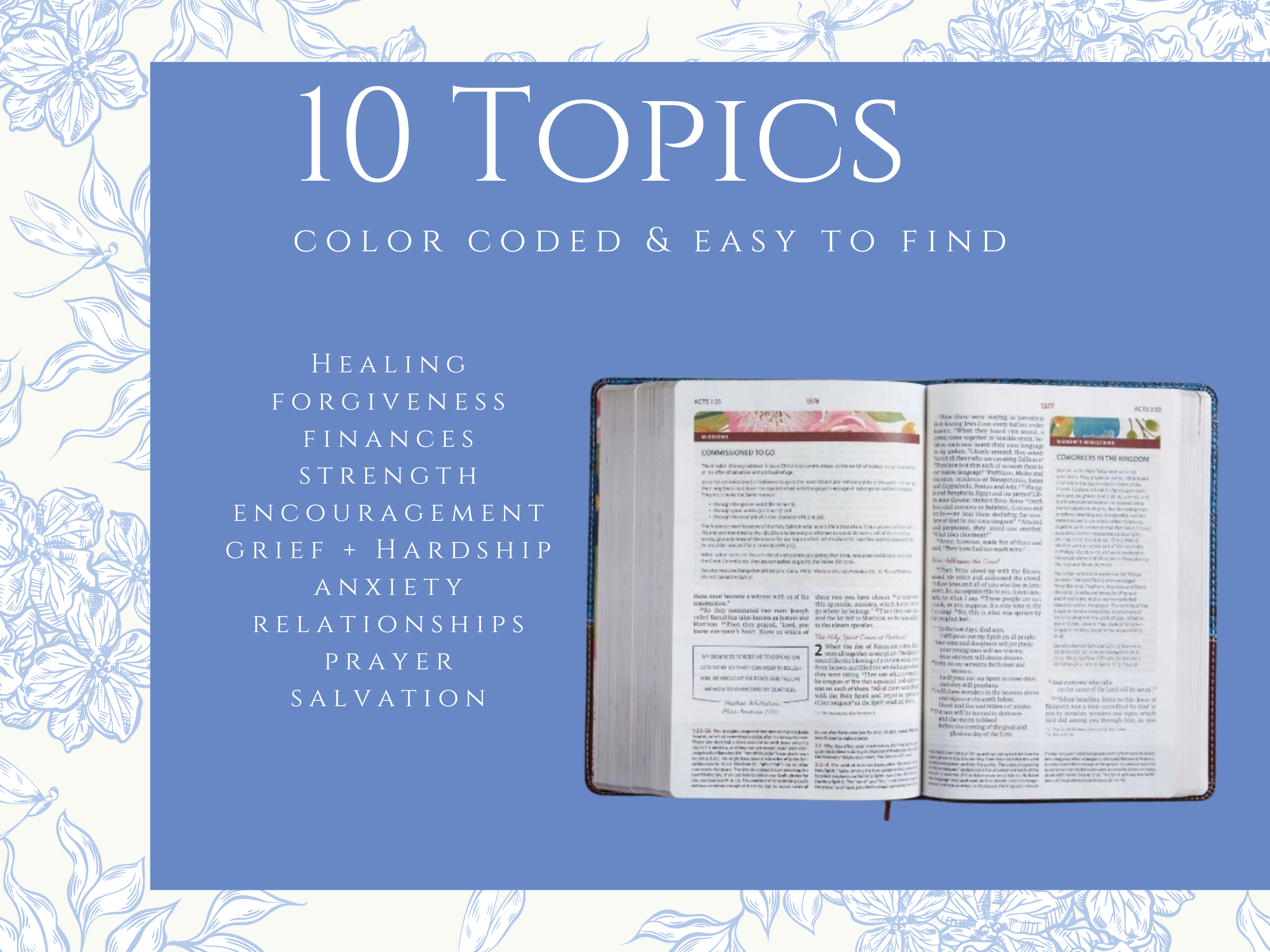 Women's NIV Study Bible - Loaded | Floral Hard Cover with Pink Tabs and Pompom Ribbon