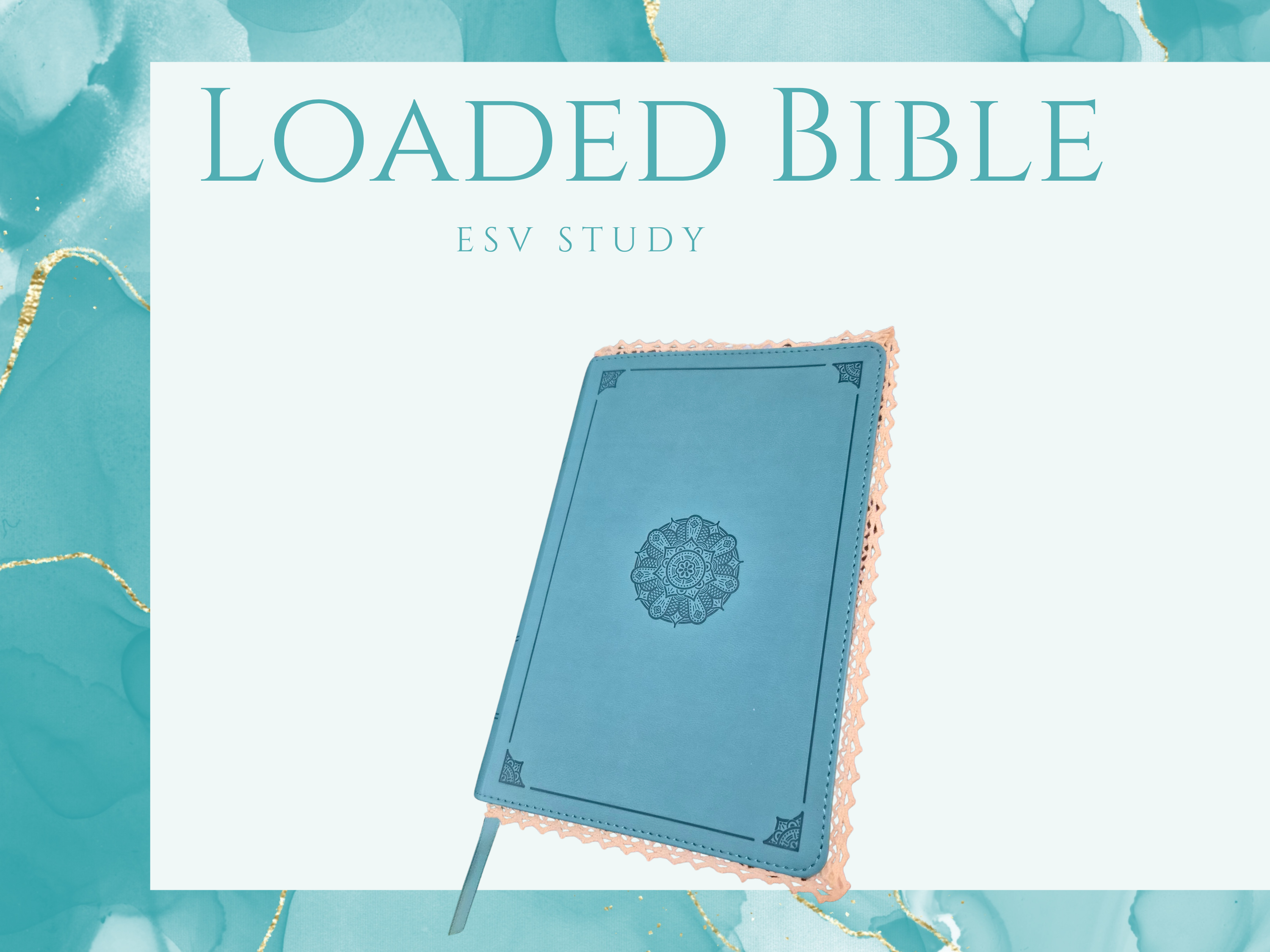 Women's ESV Study Bible - Loaded | Turquoise Soft Cover with Matching Tabs and Pompom Ribbon