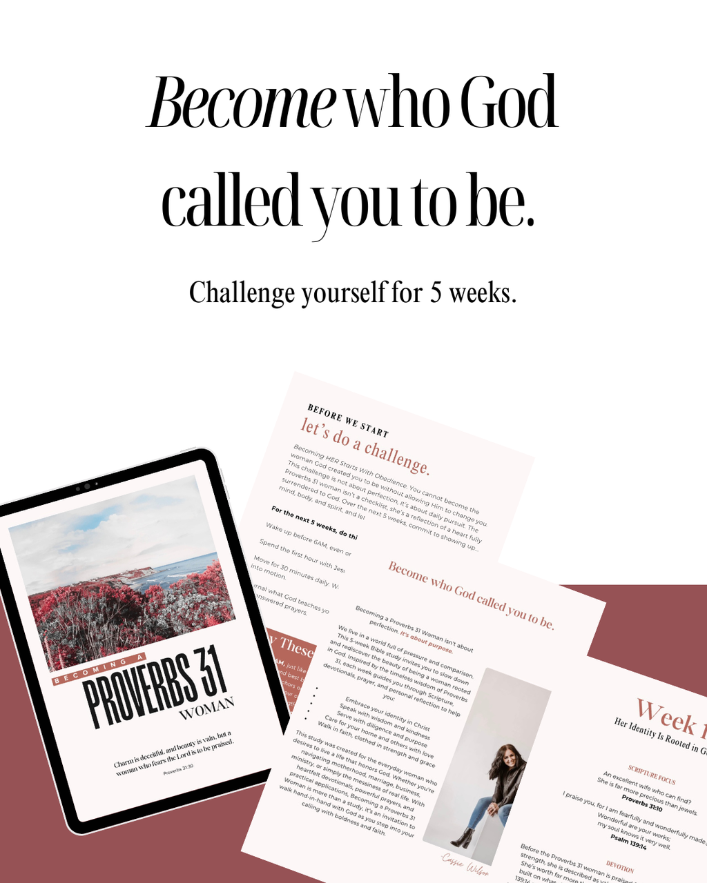 Proverbs 31 Woman: 5-Week Bible Study Challenge (Digital Download PDF) | Devotional Study for Women
