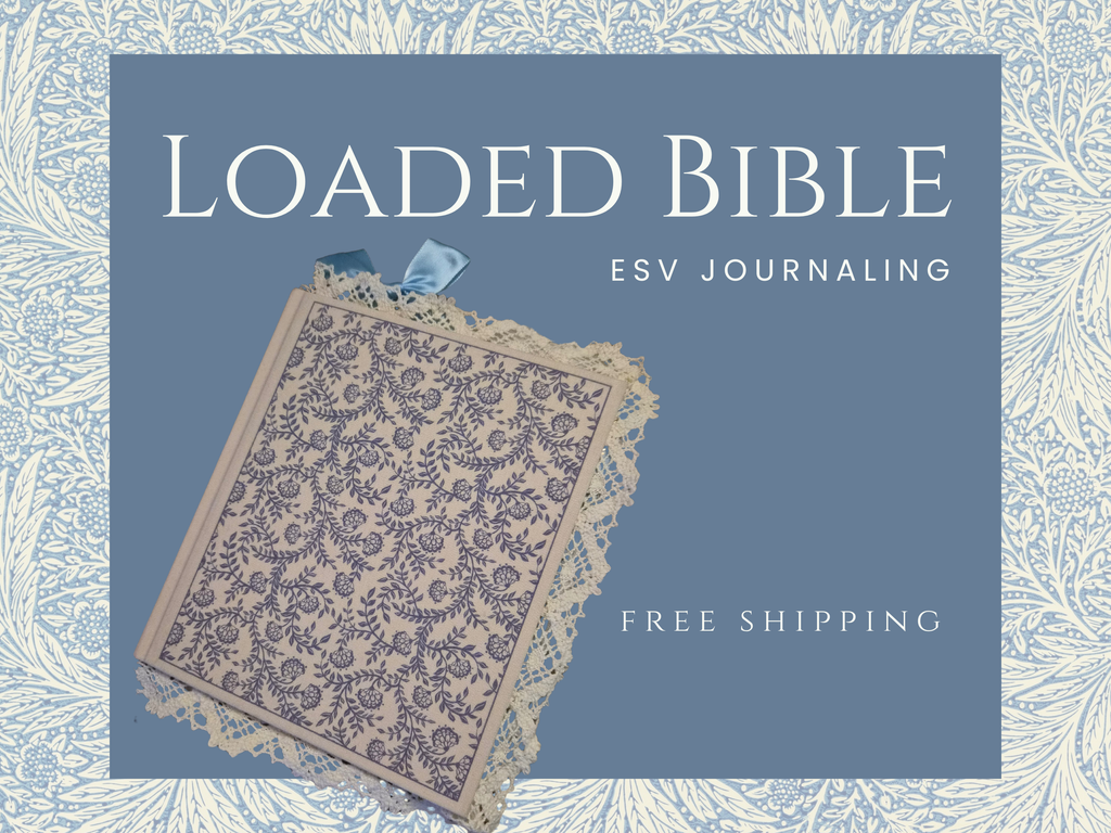 Floral Lace ESV Loaded Journaling Bible with Blue Tabs
