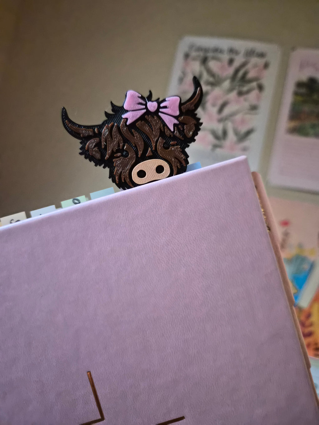Pink Bow Highland Cow Jumbo Paperclip | Western Theme Stationary