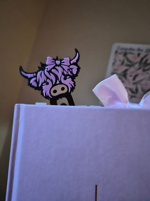 All Pink Highland Cow Jumbo Paperclip | Western Theme Stationary