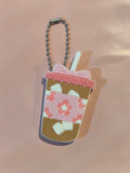 Pink Iced Coffee Can Opener Keychain