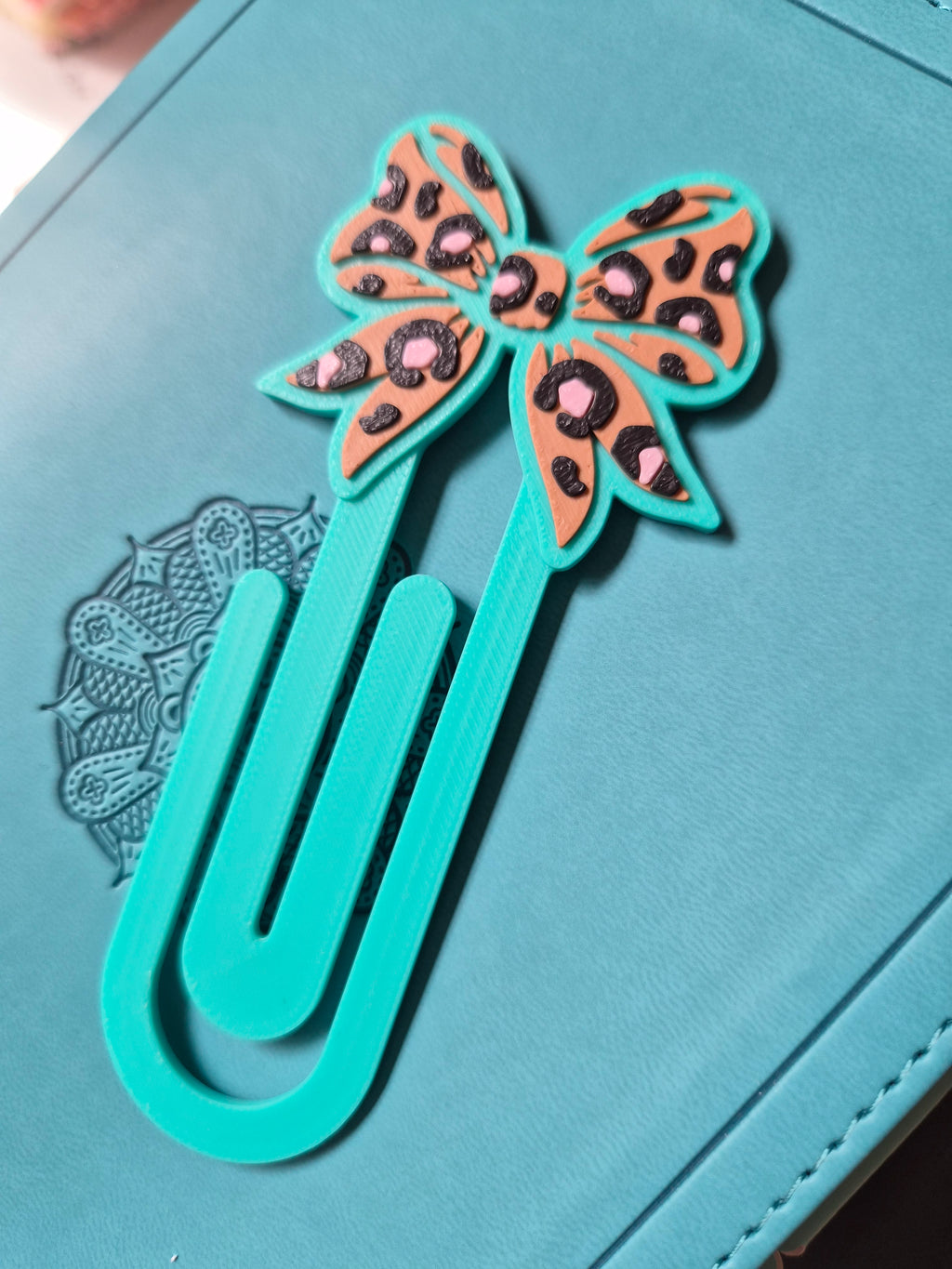 Turquoise Cheetah Print Jumbo Paperclip |  Cheetah Faith Theme Stationary