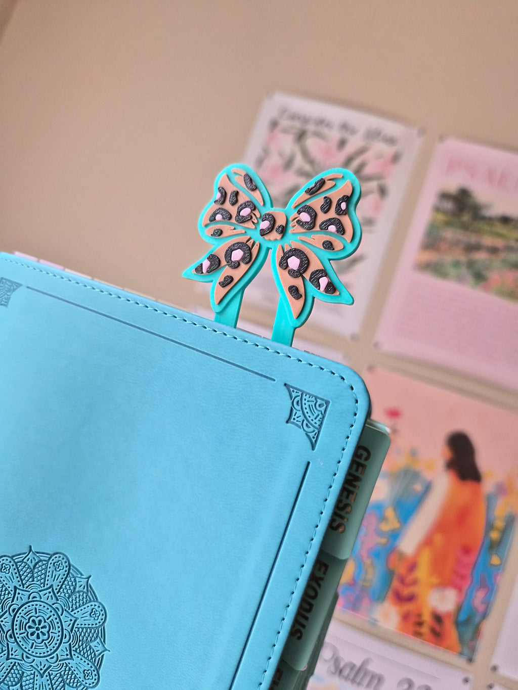 Turquoise Cheetah Print Jumbo Paperclip |  Cheetah Faith Theme Stationary