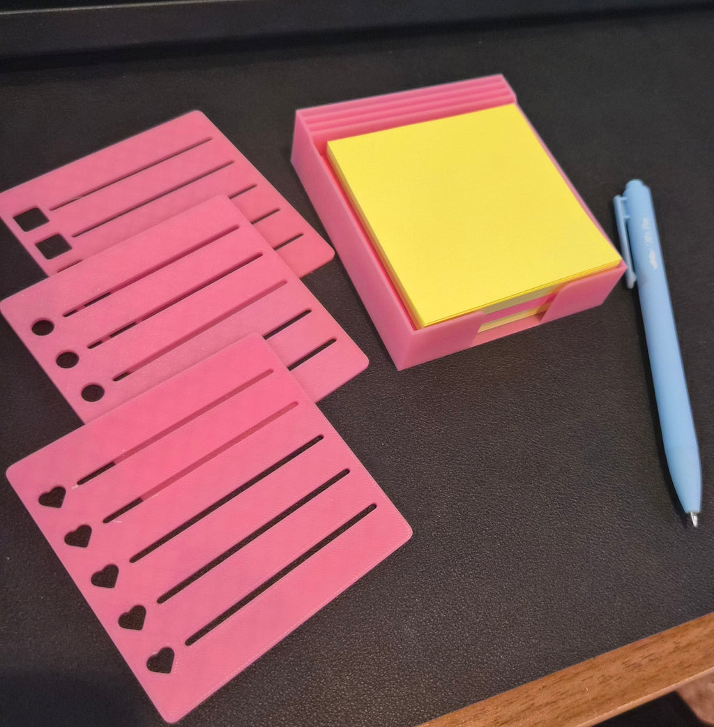 Pink Sticky Note Stencil Set