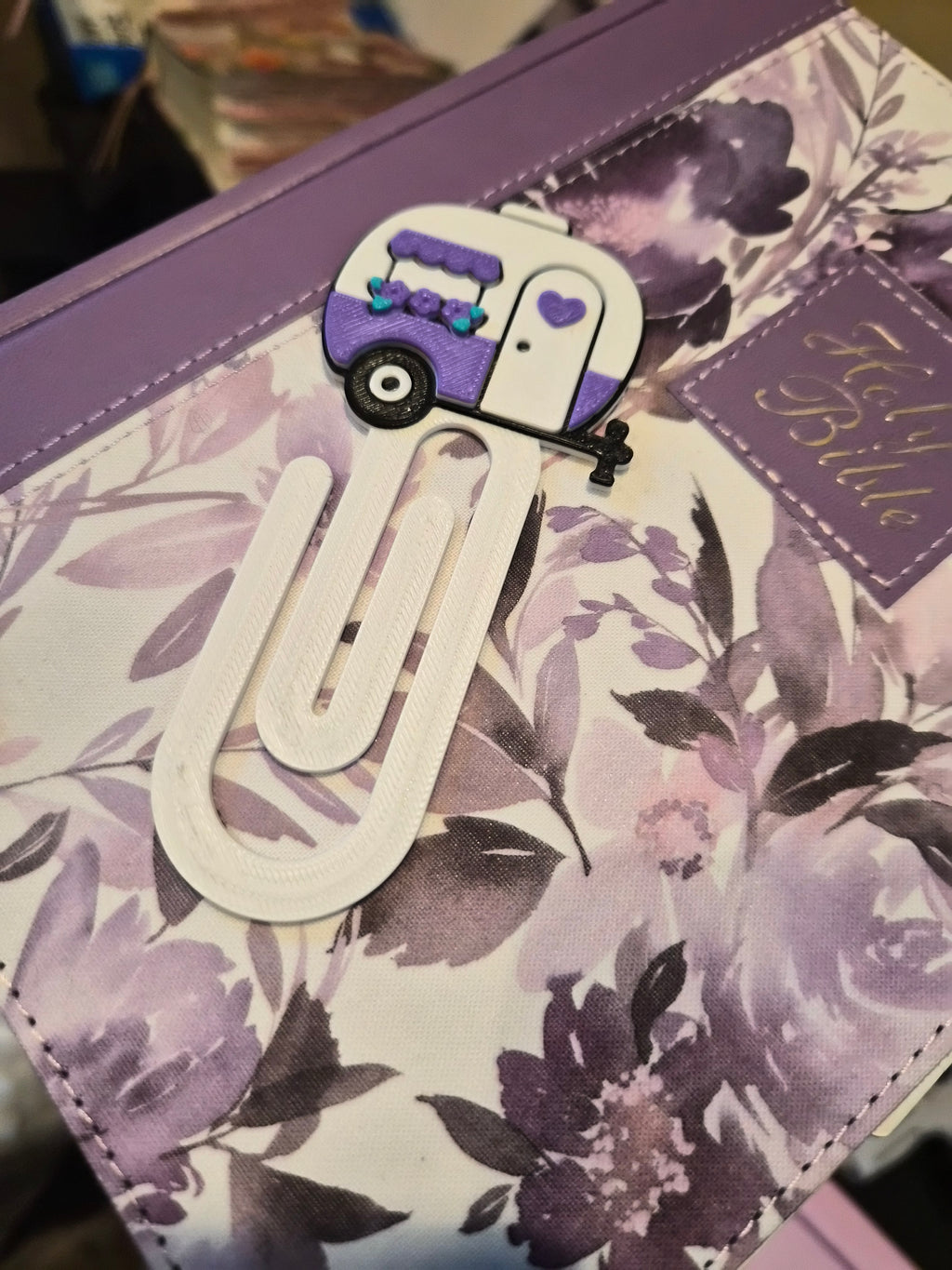 Cute Purple  Camper Jumbo Paperclip |  Faith Theme Stationary