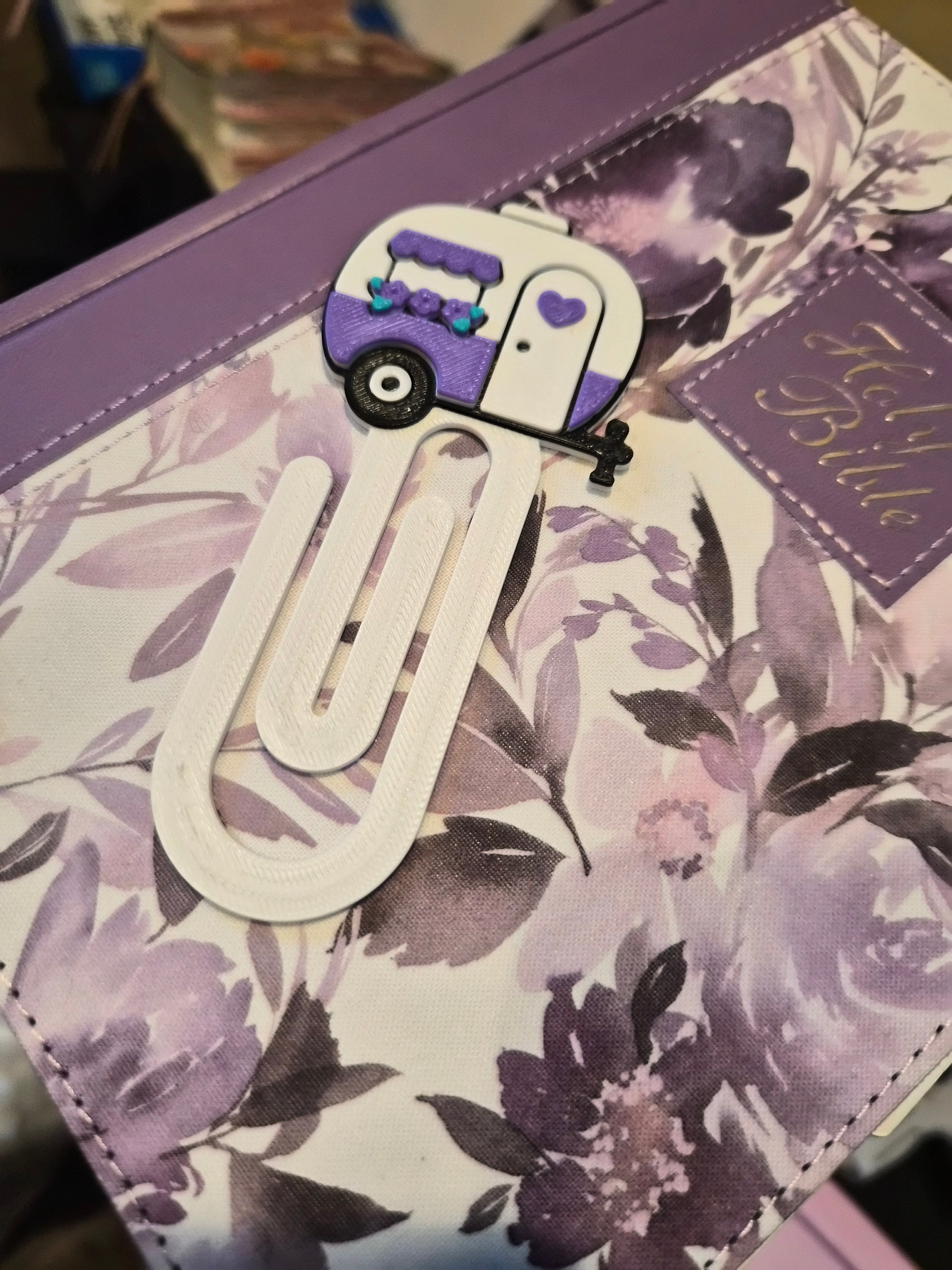 Cute Purple  Camper Jumbo Paperclip |  Faith Theme Stationary