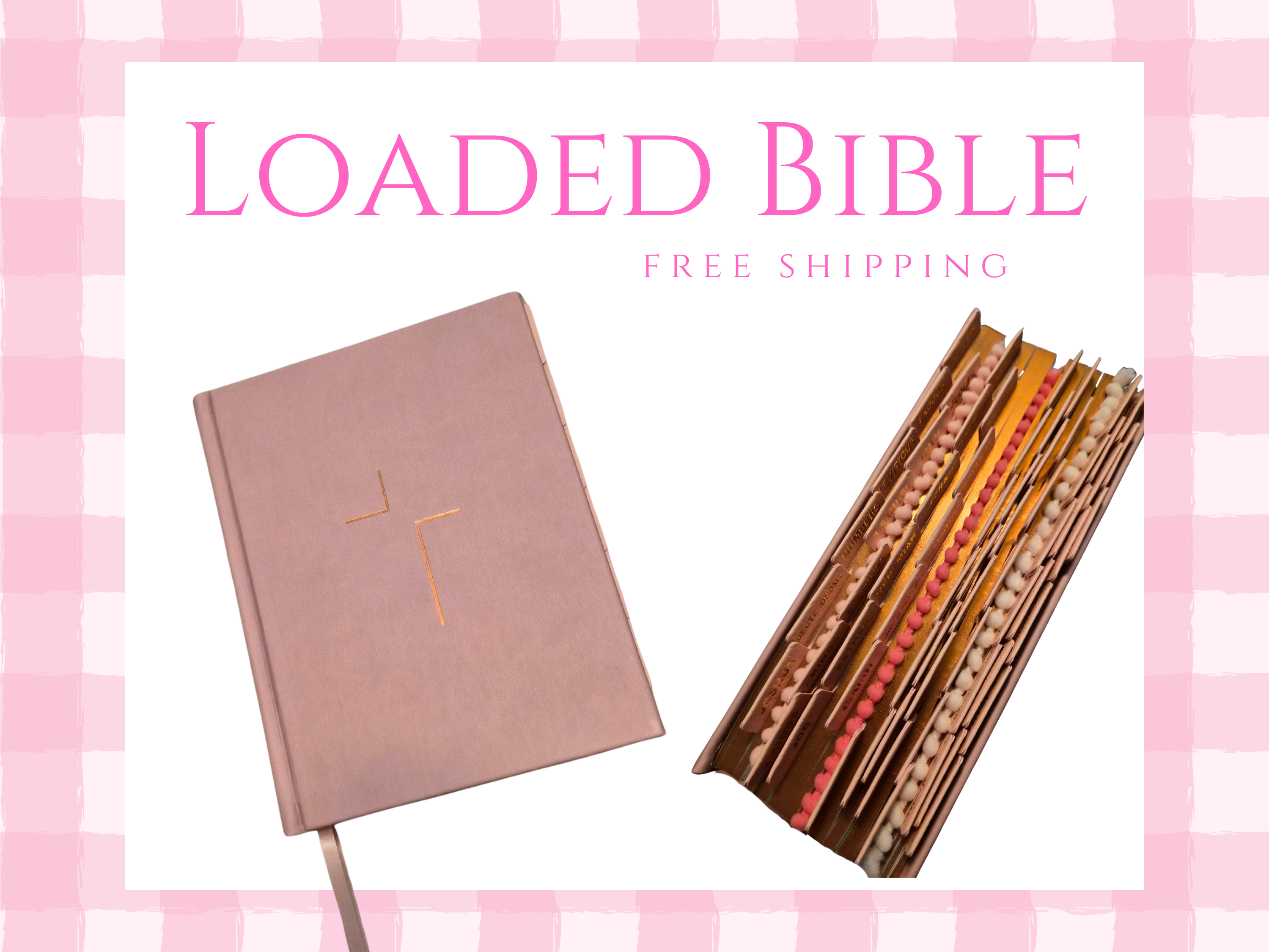 Womens "The Jesus Bible" NIV or ESV Loaded | Pink Hardcover with Tabs & PomPom Ribbon