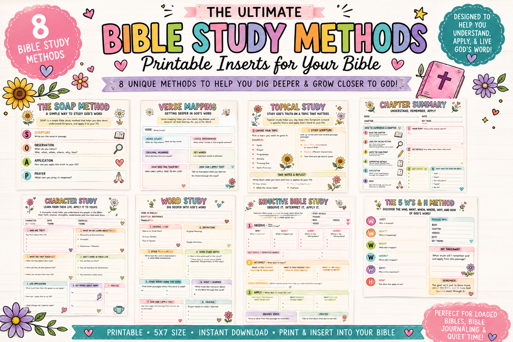 The Ultimate Bible Study Methods Tip Ins Bundle (Digital Download)
