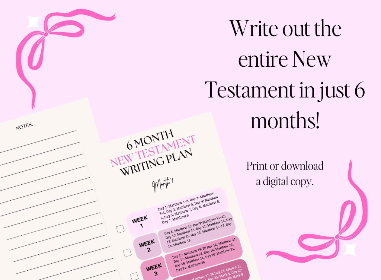6-Month New Testament Writing Plan | Daily Bible Study (Digital Download)