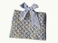 Floral Blue Quilted Bible Sleeve with Bow