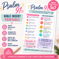 Psalm 91 Bible Insert Printable | 5x7 Loaded Bible Insert (Digital Download)
